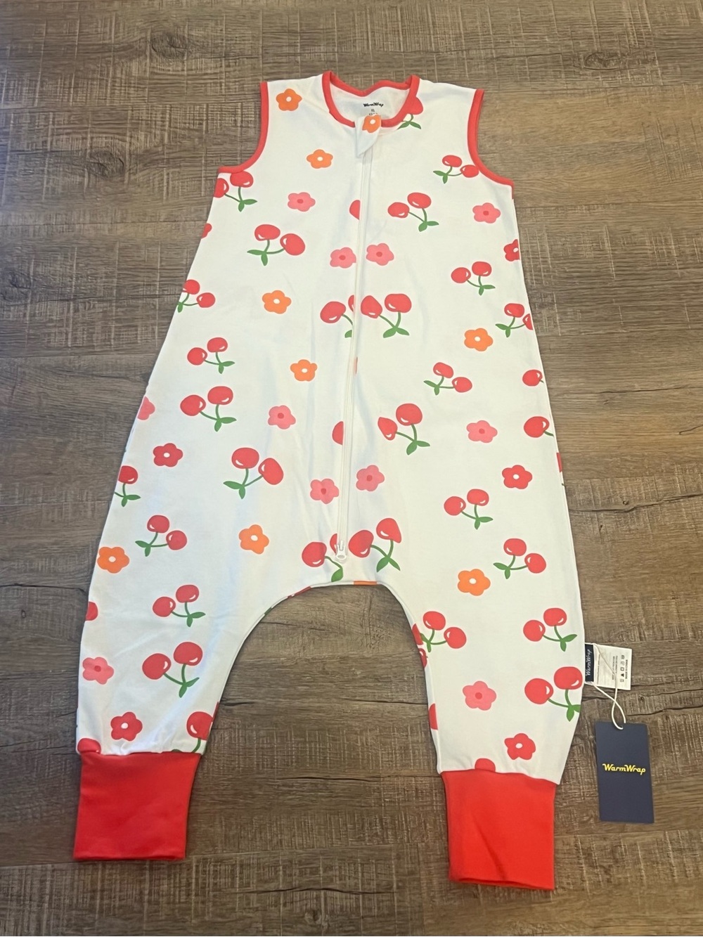 Nwt Warmwrap baby girl xl 3-4 Sleeveless Cherry & Flower sleep sack footless